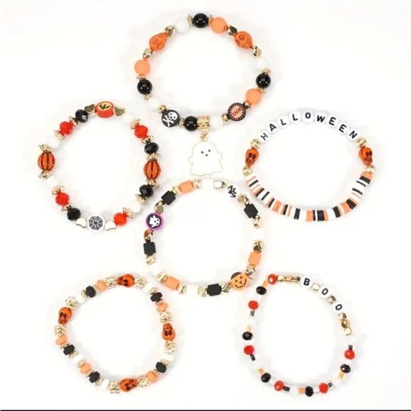 Halloween Gothic Ghost Multi Bead Bracelet - Picture 5 of 6